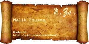 Malik Zsuzsa névjegykártya